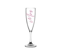 Champagne Premium Clear Flute Glass Bride Groom Mr Mrs Wedding Maid Honour Wine Cocktail Prosecco Celebrations Gift (Baby Pink, Mrs)