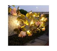 (Champagne roses, 10M 100LED ?Battery?) Artificial Maple Leaf String Lights Garland Wedding Christmas Party Decor Lamp