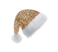 Champagne Santa Hat Sparkly Christmas Hats for Adults,Kids,Father Christmas Hat Santa Costume,Sequin Xmas Hat Plush Luxury Santa Claus Hat,Christmas Party Hat Cap for Men Women Xmas Holiday New Year