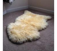Champagne Sheepskin Rug - Genuine Australian Sheepskin Cream Sheep Skin Rugs Single Pelt Natural 2ft X 3ft (60 cm X 91 cm) Champagne Natural Sheep Skin Throw