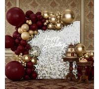 Champagne Silver Shimmer Wall Backdrop, 30cm*30cm*24 Pcs Square Sequin Panels, Light Silver Photo Booth Backdrop for Birthday, Wedding, Baby Shower (6FTx4FT)