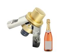 Champagne Stopper - Stainless Steel Champagne Stopper | Double Handle Champagne Stoppers | Stainless Steel Leak-Proof Bubble Retaining Saver | Press-On Champâgne Stoppers with Built-Pump