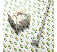 Champagne Wrapping Paper Roll - Wide 59.4cm x 3.6m Watercolour Bottle Gift Wrap for Birthday, Wedding, Engagement, Anniversary, Party, Men and Women