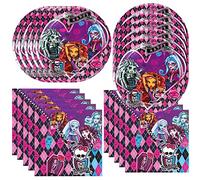 CHAMPBULL Monster High Party Supplies: 40 Pack with 20 Plates and 20 Napkins for Monster High Birthday Party Decoration