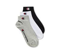 Pack of 3 Pairs of Trainer Socks in Cotton Mix Black + Grey + White