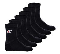 Champion Boy's Core 6PP Crew Ankle Socks, Black, 31-34 (Pack of 6)