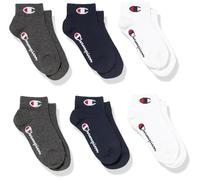 Champion Unisex-Kids and Teen's Basics 6pk Quarter Socks, Dark Blue, 12-2