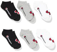 Champion Unisex-Kids and Teen's Basics 6pk Sneaker Socks, Light Grey Melange, 9-11.5