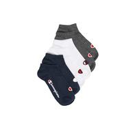 Champion Basics 6pk Sneaker Socks, Dark Blue/White/Grey, 6-8