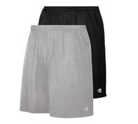 Champion Basketball Shorts for Men Big and Tall - 2 Pack Mens Running Shorts, Black/Silver, 6X
