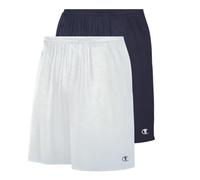 Champion Basketball Shorts for Men Big and Tall - 2 Pack Mens Running Shorts, White/Navy, 6X