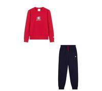 CHAMPION Boys' Crewneck Sweatsuit, set of sweater with printed logo and pants with drawcord waistband and side pockets