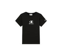 Champion Boys' Crewneck T-Shirt, 100% Cotton Jersey, Classic Cut and Logo, Lightweight and Soft, Standard fit Black