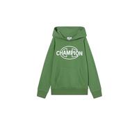 Champion Boys' Hooded Fleece Sweater with Graphic logo, large hoodie, ultra soft, warm kids pullover, front kangaroo pocket, PE School jumper Green