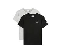 Champion Boy's Legacy Basics B-S-S 2-Pack Crewneck T-Shirt, Black/Light Grey Melange, 15-16 Years (Pack of 2)