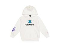 Champion Boys Legacy Play With Graphics B (306908) - Ultra-light Soft Compact Polyfleece Hooded Sweatshirt, White (Ww001), 3-4 Years UK