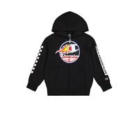 Champion Boys Legacy Play With Graphics B (306910) - Ultra-light Soft Compact Polyfleece Full-zip Hooded Sweatshirt, Black (Kk001), 5-6 Years UK