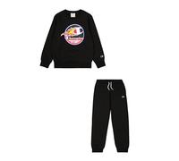 Champion Boys Legacy Play With Graphics B (306914) - Ultra-light Soft Compact Powerblend Fleece Crewneck Tracksuit, Black (KK001), 3-4 Years UK