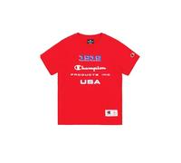 Champion Boys Legacy Retro Sport B (306854) Graphic Crewneck Short Sleeve T-Shirt, Red (Rs011), 9-10 Years UK