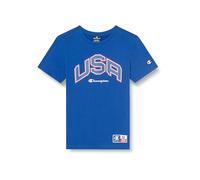 Champion Boy's Legacy Retro Sport B-Use S/S Crewneck T-Shirt, Electric Blue, 9-10 Years