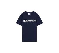 Champion Boys' Long Sleeve T-Shirt, Crewneck, 100% Cotton Organic Jersey, with Graphic Logo, Relax fit Blue