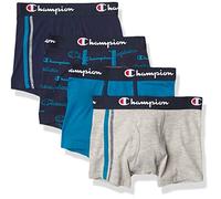 Champion Boys Underwear, Cotton Stretch Boxer Briefs, Moisture-Wicking, 4-Pack, Navy/Teal/Grey Assortment, M