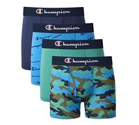 Champion Boys' Underwear, Everyday Active Stretch Boxer Briefs, Assorted 4-Pack, Navy/Green/Camo/Scripts, Large
