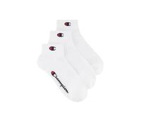 CHAMPION C Logo Socks 3 Pairs, short cotton socks, breathable fabric, three pack, quarter length, ribbed ankles