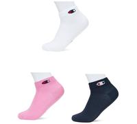 Champion Basics 3pk Quarter Socks, Pink, 6-8