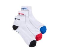 CHAMPION C Logo Socks 3 Pairs, short cotton socks, breathable fabric, three pack, quarter length, ribbed ankles