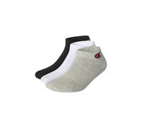 CHAMPION C Logo Socks Quarter, Navy Blue, Light Grey Melange and White, 3 Pack