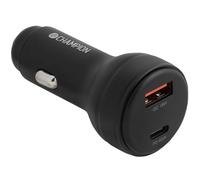 Champion Car Charger 83W Dual USB C PD 65W USB A QC Fast Charger Black Car
