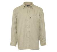 Champion Check Shirt Long Sleeve Chest Pocket Micro Fleece Lined Mens Cartmel (UK, Alpha, XXL, Regular, Regular, Stone)