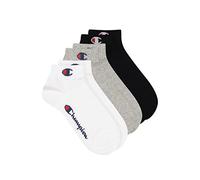 Champion Core 3PP Quarter Ankle Socks, Light Heather Grey, White, Black, 35-38 (Pack of 3)