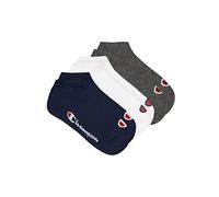 Champion Core 3PP Sneaker Casual Socks, Navy, White, Light Heather Grey, 39-42 (Pack of 3)