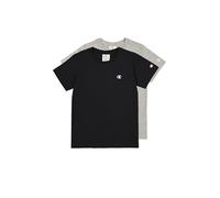 Champion Boy's Legacy Basics B-S-S 2-Pack Crewneck T-Shirt, Black/Light Grey Melange, 15-16 Years (Pack of 2)