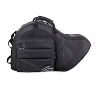 Champion French Horn Case With Comfortable Handle & Backpack Straps, Pocket For Mute, Music Sheet, Phone & Accessories. Plush Velour Moulded Interior, British Design