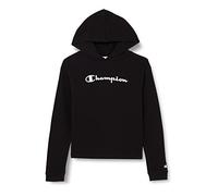 Champion Girls and Girl's Legacy American Classics-Powerblend Logo Hooded Sweatshirt, Black, 3-4 Years