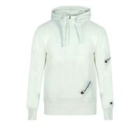 Champion Half Zip Asymmetric Pocket Logo White Hoodie