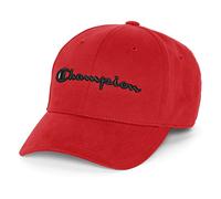 Champion Hat, Classic Cotton Twill, Baseball, Adjustable Leather Strap Cap for Men, Scarlet 3D Script, One Size, Scarlet 3D Script, One Size