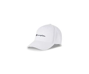 Champion Icons Accessories Junior Caps - 802421 Woven Cotton Twill Small Script Logo Baseball Cap, White, One Size Unisex - Kids SS24, White, One Size
