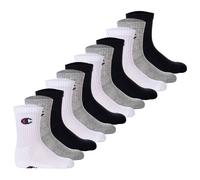 Champion Kids Socks 12-Pack Crew Socks Solid Color, Black Gray White