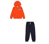 Champion Legacy Play With Graphics B (306913) - Ultra-light Soft Compact Powerblend Fleece Hooded Tracksuit, Multicolor Mandarin Orange/Navy Blue (TNT/NNY), 5-6 years (XS) Boys FW24