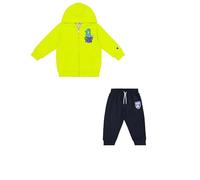 Champion Legacy Play With Graphics TD (306915) - Ultra-light Powerblend Fleece Hooded Suit, Multicolor Sulfur Yellow/Navy Blue (ALO/NNY), 3 years (98) Boys FW24
