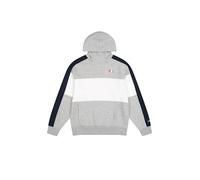Champion Legacy Retro Sport (220317) - Soft Compact Poly Fleece Color Block Hoodie, Multicolour Grey Melange/White (NOXM/Wht/NNY), S Men FW24, Grey Melange/White (Noxm/Wht/Nny), S
