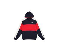 Champion Legacy Retro Sport (220317) - Soft Compact Poly Fleece Color Block Hoodie, Multicolour Navy/Vermilion (NNY/CRD/Wht), S Men FW24, Navy/Vermilion (Nny/Crd/Wht), S