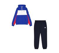 Champion Legacy Retro Sport (220412) - Soft Compact Powerblend Fleece Hooded Tracksuit, Deep Blue/Navy (BAI/NNY/WHT), S Men FW24, Deep Blue/Navy (BAI/NNY/WHT), S