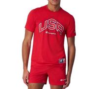 Champion Men's Legacy Retro Sport-USA S/S Crewneck T-Shirt, red, M