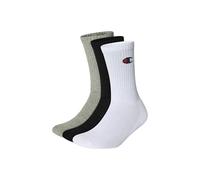 Champion Unisex Core 6pp Crew Ankle Socks, Light Heather Grey, White, Black, 9 11 UK