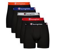 Champion Men's Boxer Briefs, Every Day Comfort Stretch Cotton Moisture-Wicking Underwear, Multi-Pack, Black-5 Pack, M (Pack of 5)